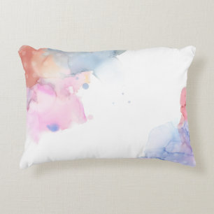 Artist Blue and Pink Watercolor Decorative Cushion