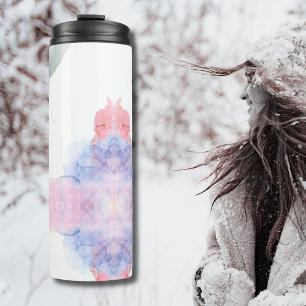 Artist Blue and Pink Watercolor Thermal Tumbler