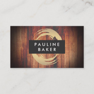 Artist Brush Stroke Rustic Wood Business Card