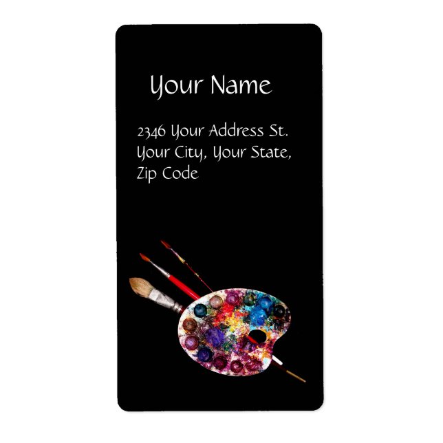 ARTIST COLOR PALETTE AND BRUSHES,Black (Front)