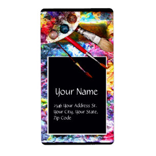 ARTIST COLOR PALETTE AND BRUSHES,Black