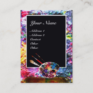 ARTIST COLOR PALETTE MONOGRAM Painter,Art Supplies Business Card