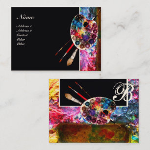 ARTIST COLOR PALETTE MONOGRAM Painter,Art Supplies Business Card