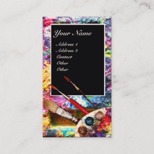 ARTIST COLOR PALETTE MONOGRAM Painter,Art Supplies Business Card