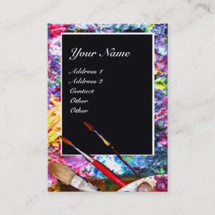 ARTIST COLOR PALETTE MONOGRAM Painter,Art Supplies Business Card
