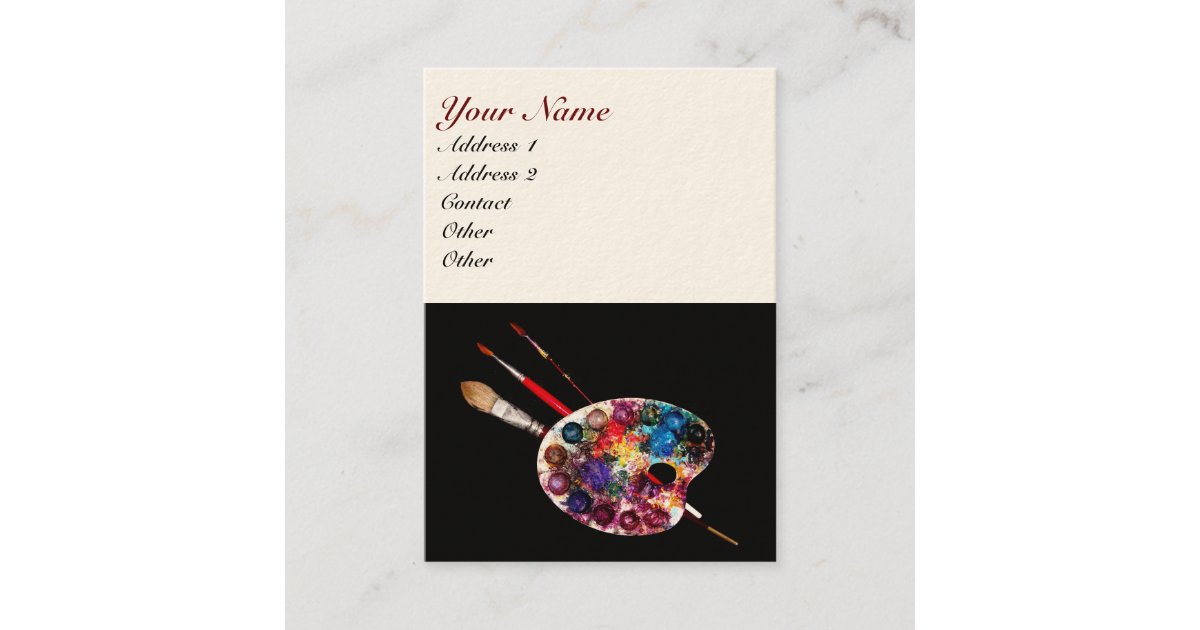 ARTIST COLOR PALETTE / Painter,Fine Art Materials Business Card Zazzle