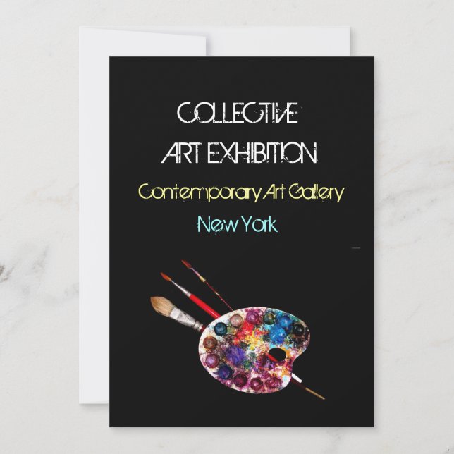 ARTIST COLOUR PALETTE ART SHOW GALLERY EXHIBITION INVITATION (Front)