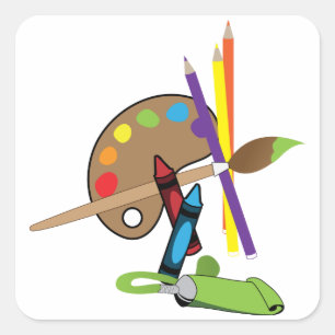 Artist Colour Pallet Square Sticker