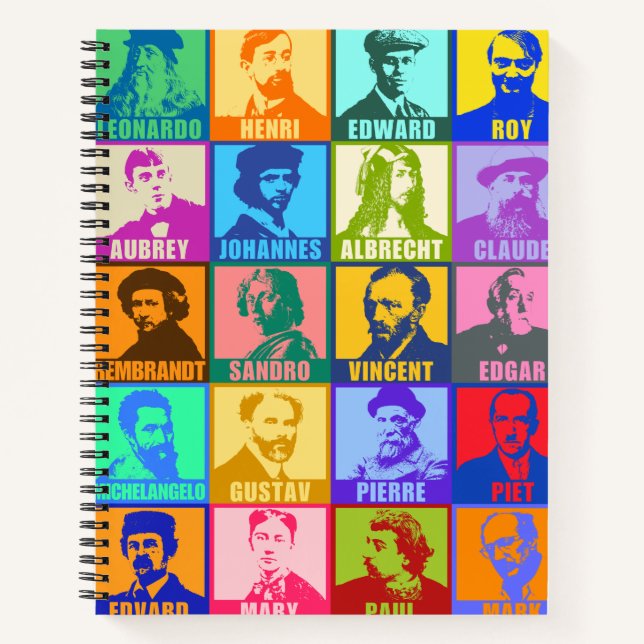 Artist | Colourful Mod Pop Art Spiral Notebook (Front)