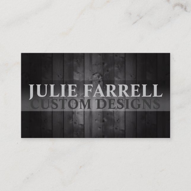 Artist Custom Design Black Wood Business Card (Front)