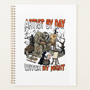 Artist Day Witch Night Halloween Skeleton Painter Planner