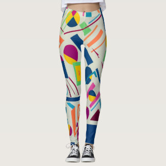Artist-designed colorful full-length leggings