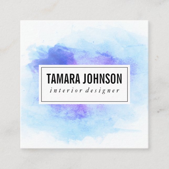 Artist | Designer | Watercolor Square Business Card (Front)
