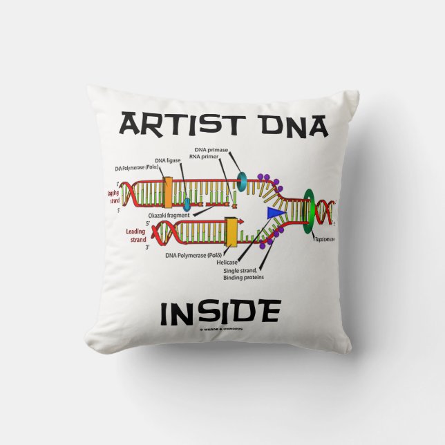 Artist DNA Inside Genes Genetics DNA Replication Cushion (Front)