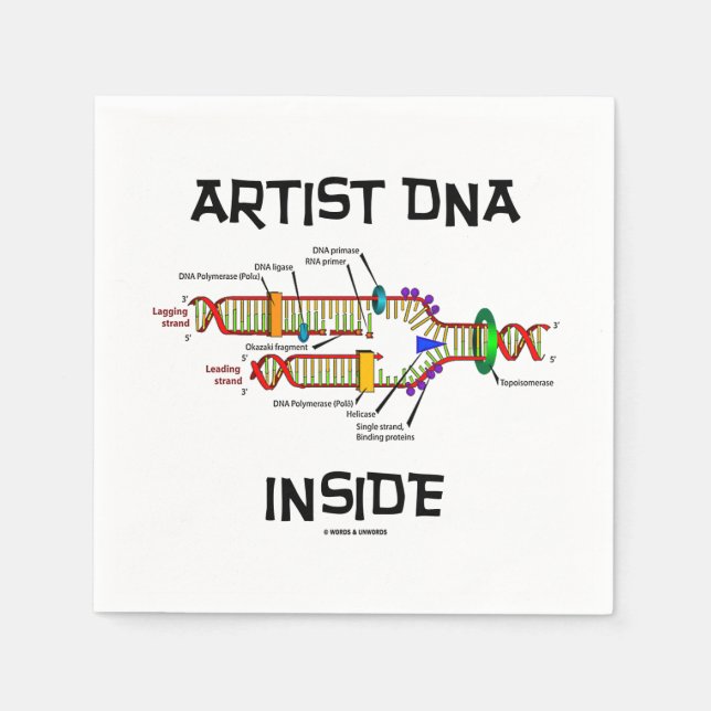 Artist DNA Inside Genes Genetics DNA Replication Napkin (Front)