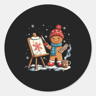 Artist Gingerbread Painter Art Teacher Student Chr Classic Round Sticker