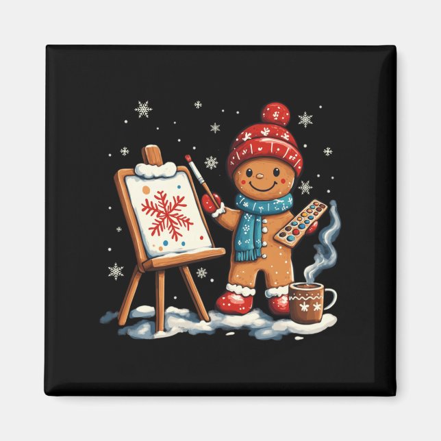 Artist Gingerbread Painter Art Teacher Student Chr Magnet (Front)