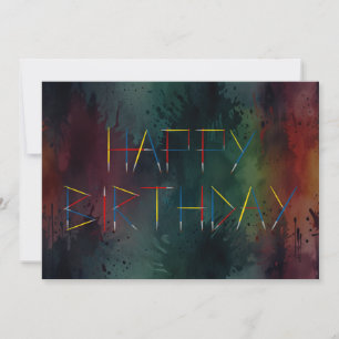 Artist Happy Birthday Colourful Paintbrush Splatte Holiday Card