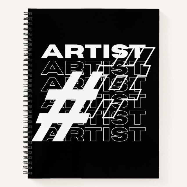Artist Hashtag Typography Notebook (Front)