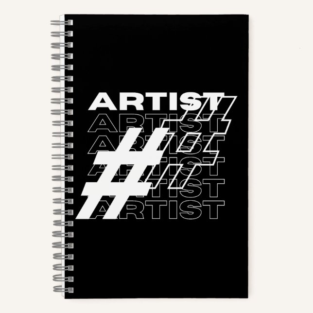 Artist Hashtag Typography Notebook (Front)