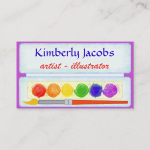 Artist Illustrator Paint Palette Colour Paintbrush Business Card
