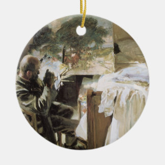 Artist in His Studio by John Singer Sargent Ceramic Tree Decoration