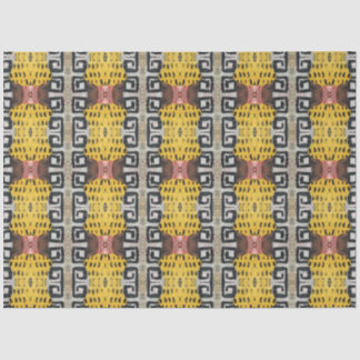 Artist Maroon Yellow Large Abstract Geometric Tissue Paper