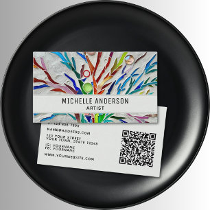 Artist Modern Colorful QR Code Business Card