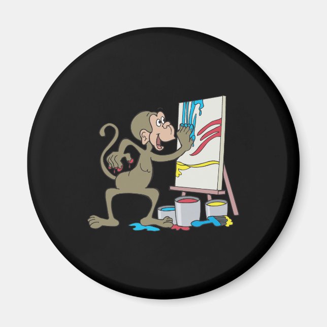 artist monkey magnet (Front)