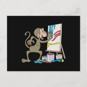 artist monkey postcard
