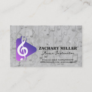 Artist Musical Notes Pattern Business Card
