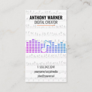 Artist Musical Notes Sound Engineer Business Card
