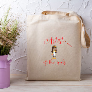 Artist of the Week with Paintbrush  Tote Bag