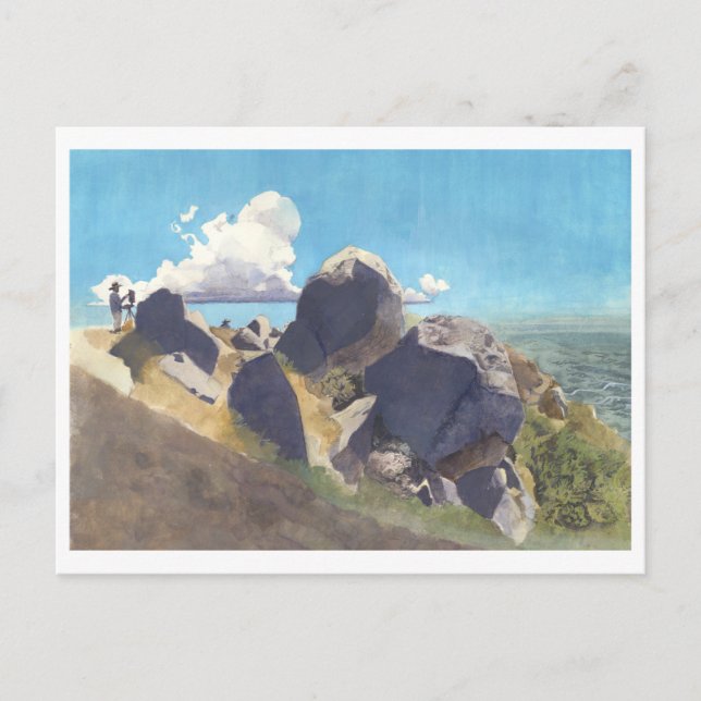 Artist on the California Coast Postcard (Front)
