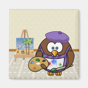 artist owl magnet