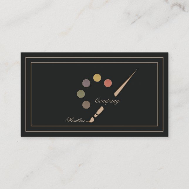 Artist Paint Brush Business Card (Front)