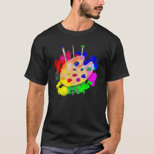 Artist Paint Palette And Brushes Artist Painter T-Shirt