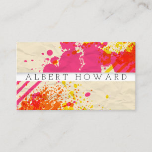 Artist Paint Spatter Modern Painter Creator Business Card