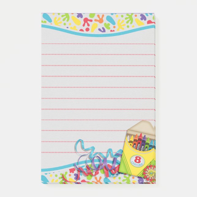 Artist Paint splats crayon box Post it pad Post-it Notes (Front)