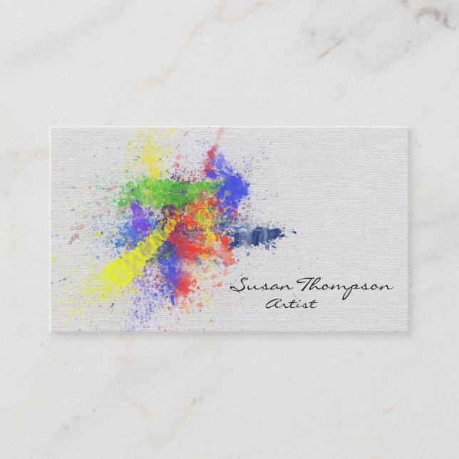 Artist Paint Splatters Business Card (Front)