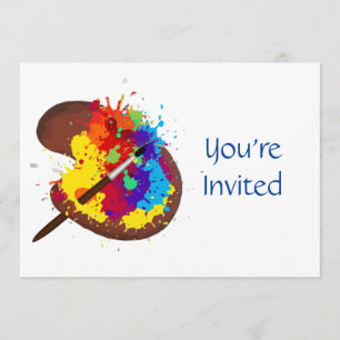 Artist Paint Themed Birthday Invitation