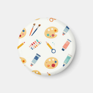 Artist Paint Tools Pattern Cute Watercolor Magnet