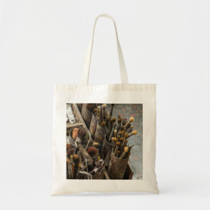 Artist Paintbrushes in Old Rusty Tin Cans Tote Bag