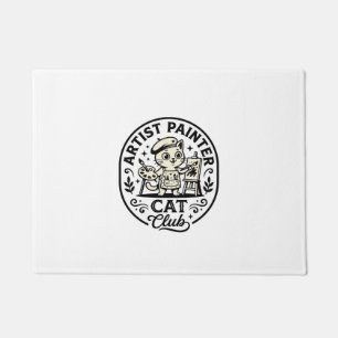 Artist Painter Cat Funny Cat Graphic - Artist Pain Doormat