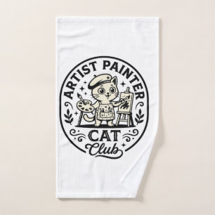 Artist Painter Cat Funny Cat Graphic - Artist Pain Hand Towel
