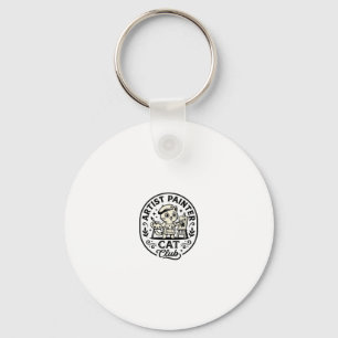 Artist Painter Cat Funny Cat Graphic - Artist Pain Key Ring