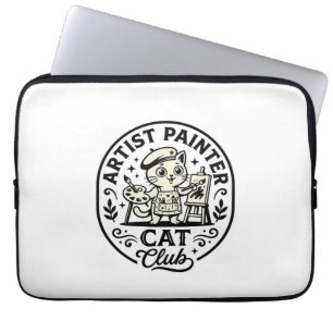 Artist Painter Cat Funny Cat Graphic - Artist Pain Laptop Sleeve