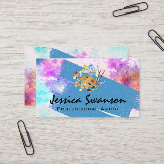 Artist Painter Creator | Paint Palette Business Card (Front/Back In Situ)