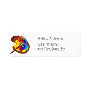 Artist Painters Palette Colourful Address Label