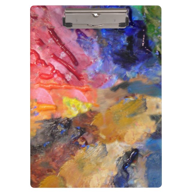 Artist Painter's Palette Colourful Paint  Clipboard (Front)